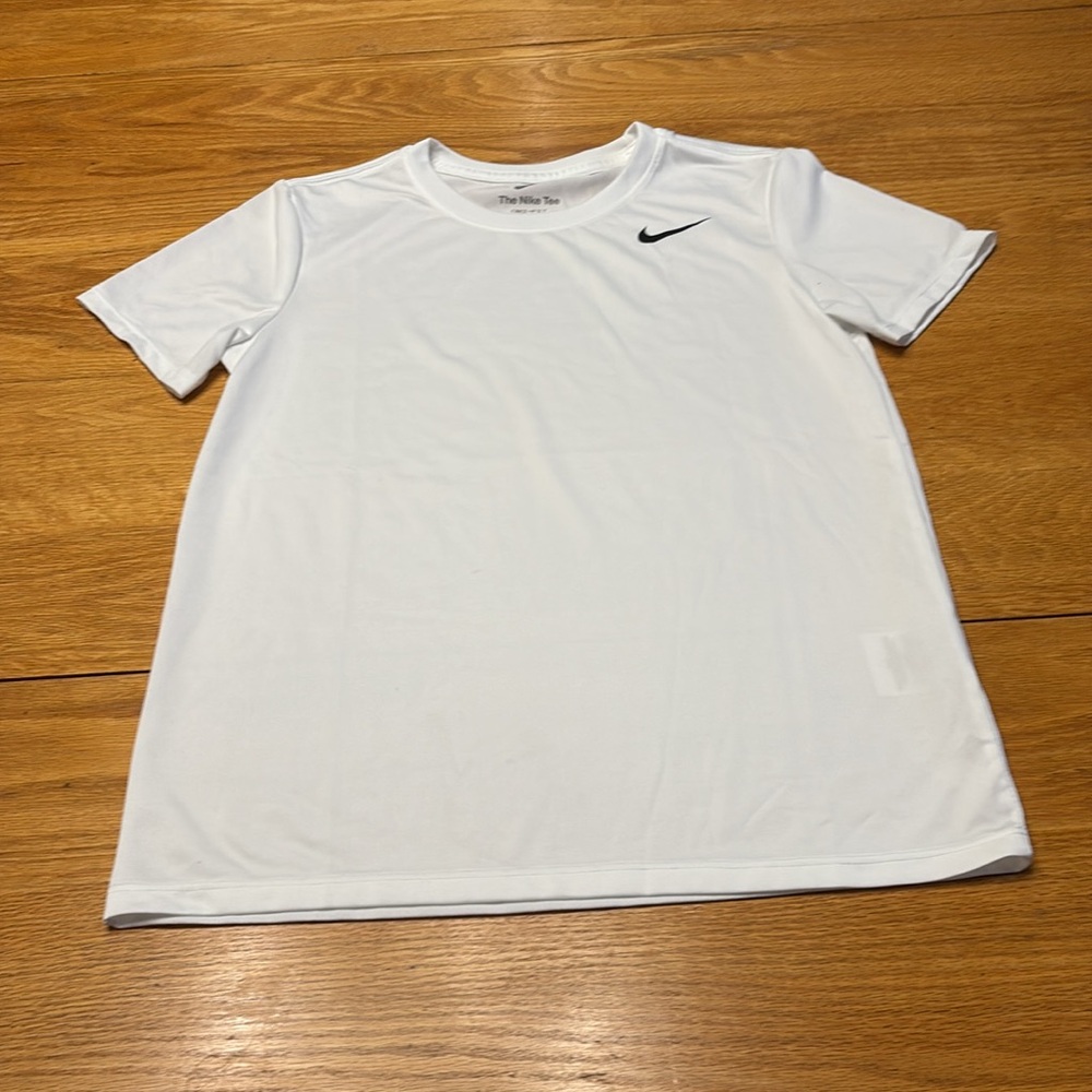 Two Nike Girls White shirts and Black Leggings Combo a short and long sleeve T. - Picture 6 of 14